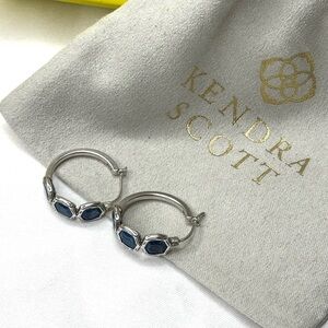 Kendra Scott Silver and Blue Hoop Earrings